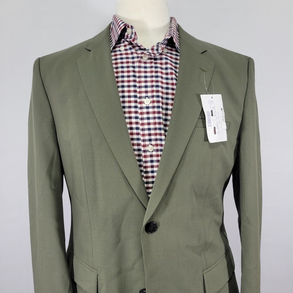 HUGO BOSS Men's Sport Coat Blazer Two Button Olive Wool Blend Super Flex 40R US - Picture 6 of 16